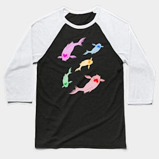 Colorful Koi Baseball T-Shirt